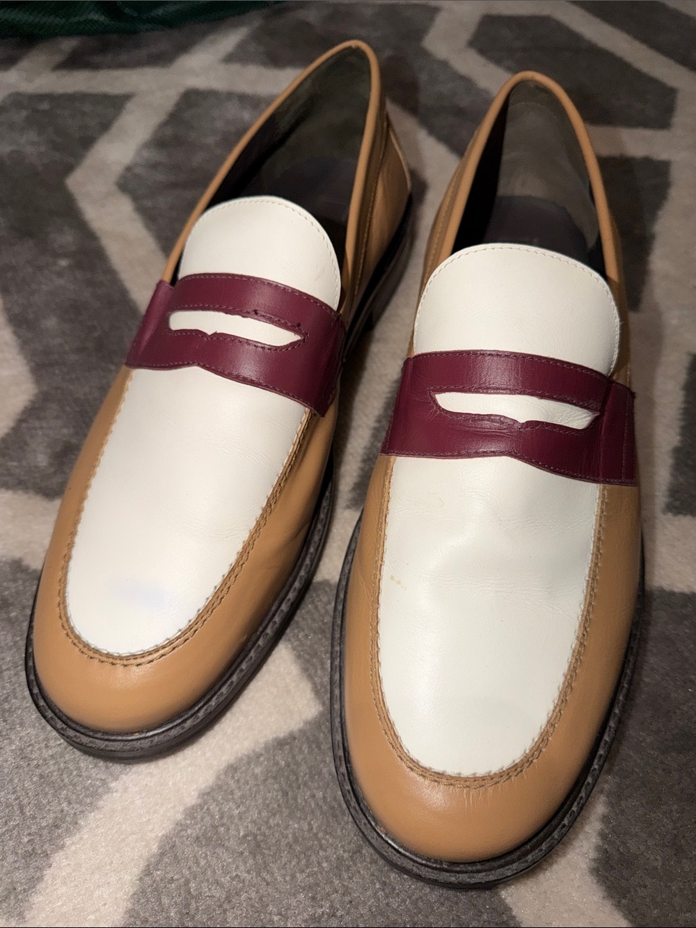 Men’s sz 12 tri color leather loafers / NWOB